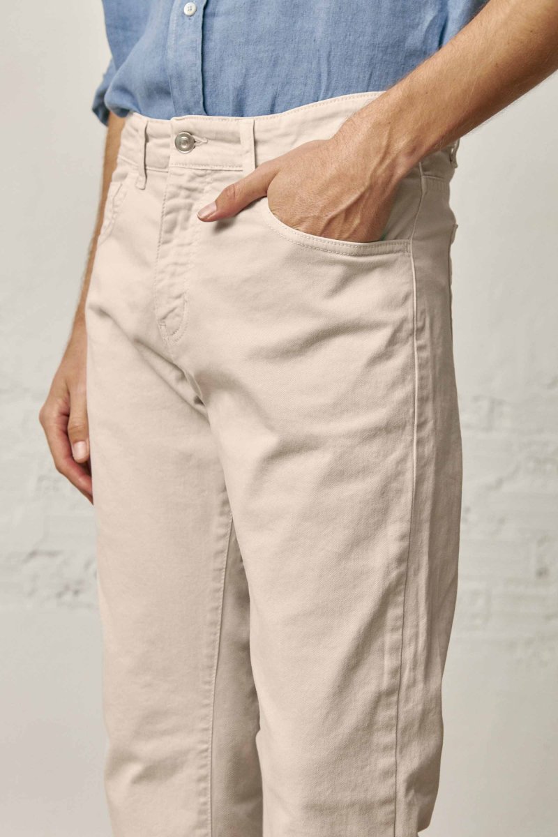 Pantalón Cinco Bolsillos - Beige Tostado - Imagen 2