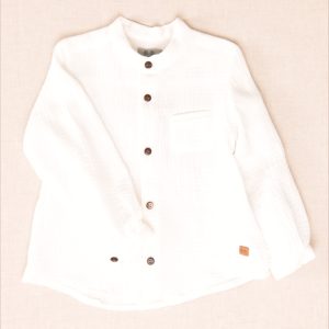 Camisa Niño Blanca Gasa Lisa