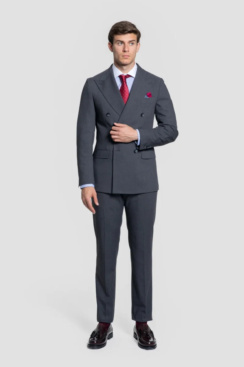 Traje Cruzado Gris - Imagen 3