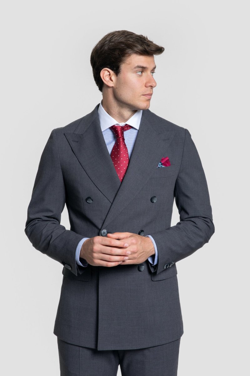 Traje Cruzado Gris - Imagen 4