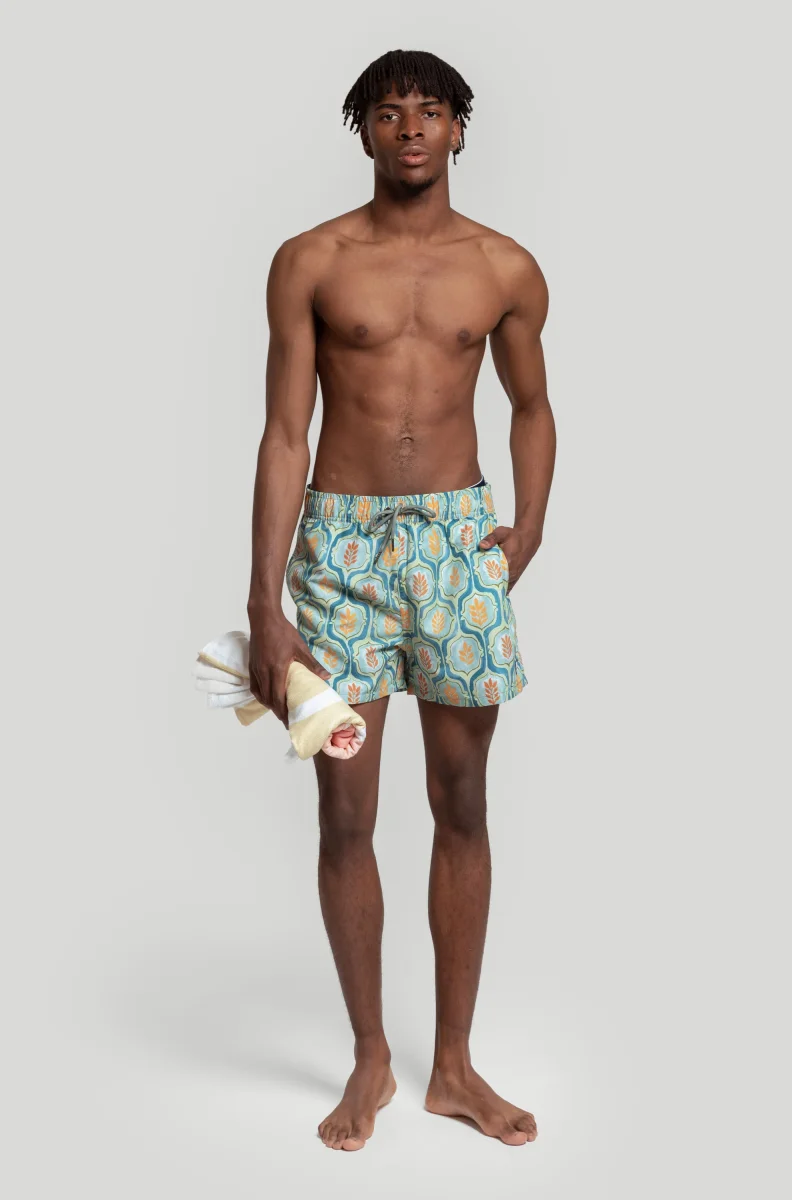 Bañador Estampado Verde Agua