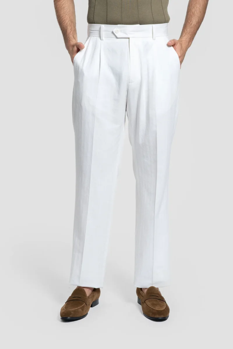 Pantalón Blanco Pinzas - Imagen 3