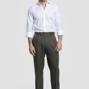 Pantalón Pinzas Bota Ancha Kaki