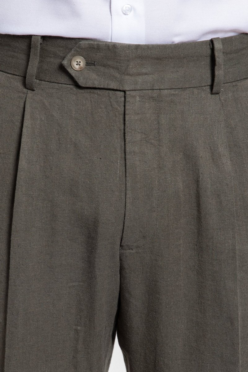 Pantalón Pinzas Bota Ancha Kaki - Imagen 5
