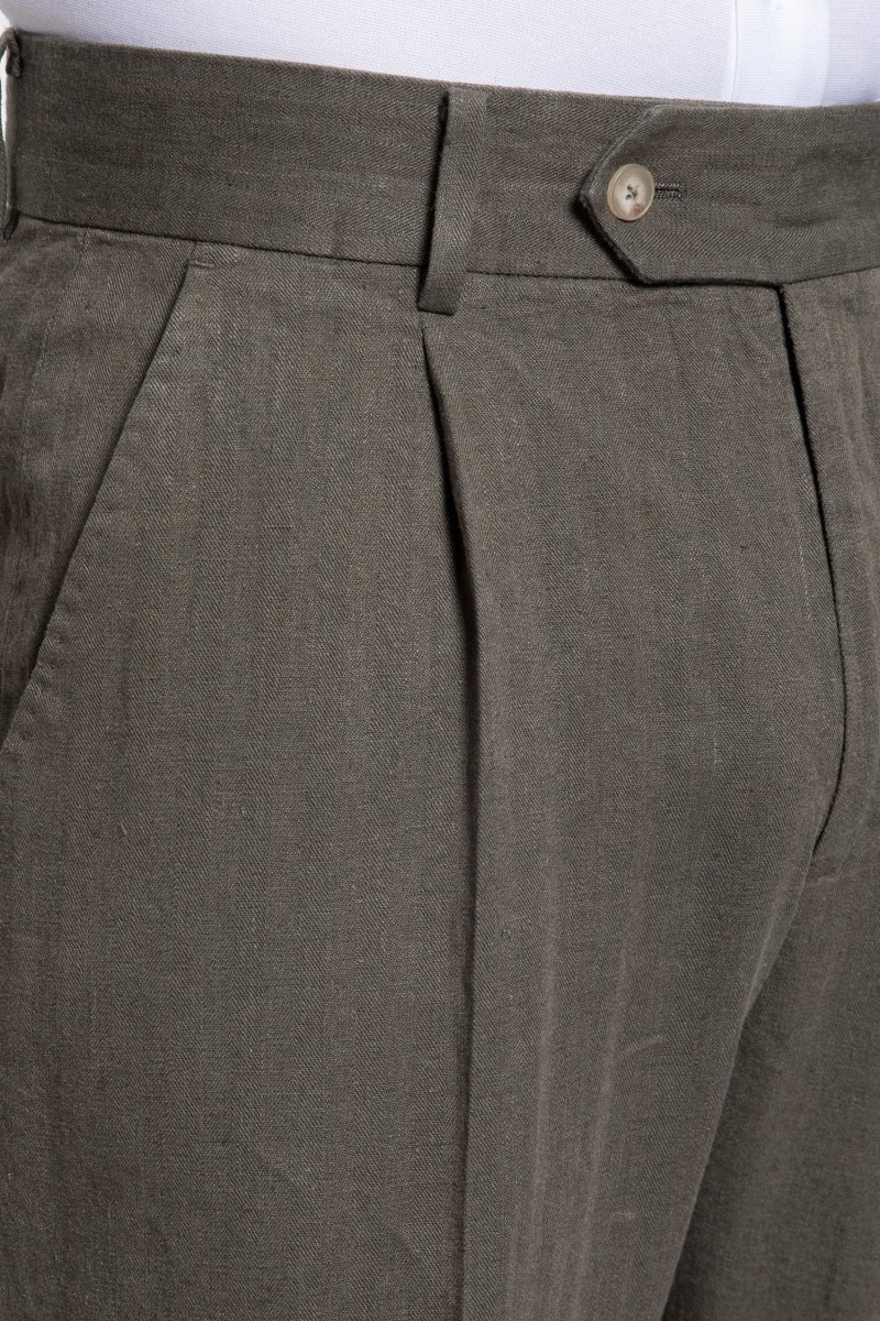 Pantalón Pinzas Bota Ancha Kaki - Imagen 6