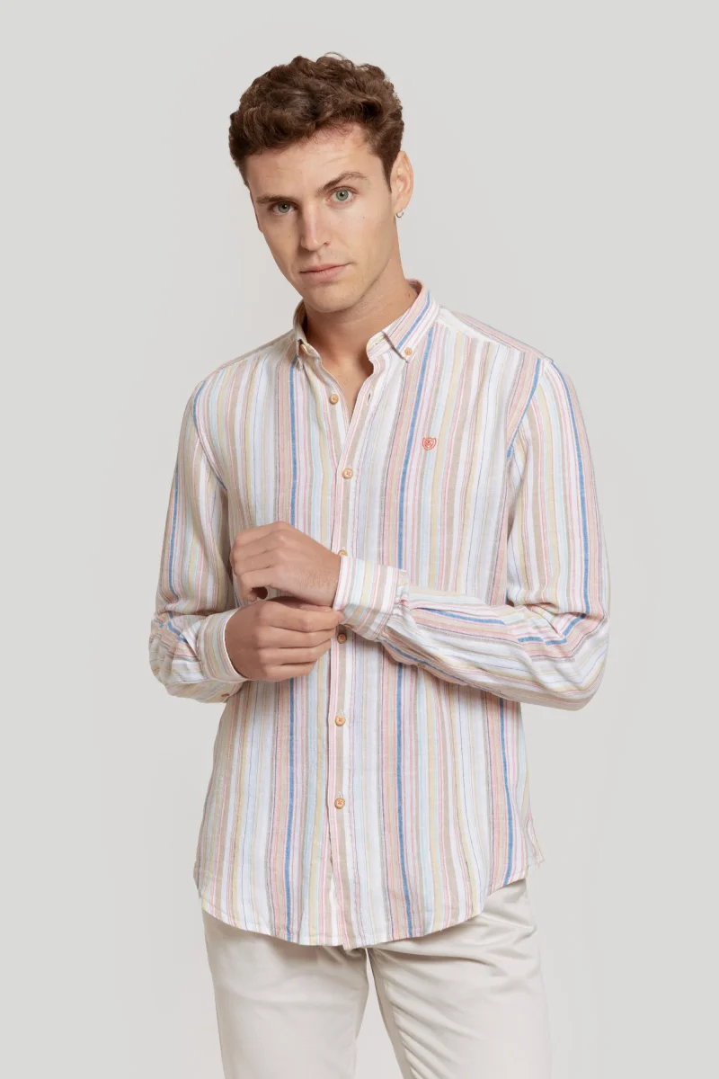 Camisa Lino Rayas - Imagen 2