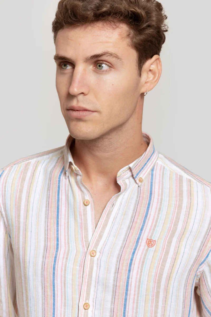 Camisa Lino Rayas - Imagen 4