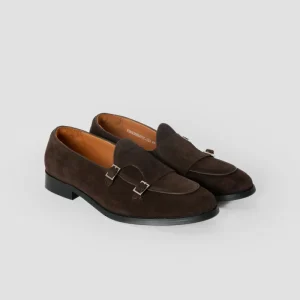 Mocasín Hebillas de Ante Chocolate