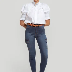 Pantalón Cargo Denim Piedra - Raíces