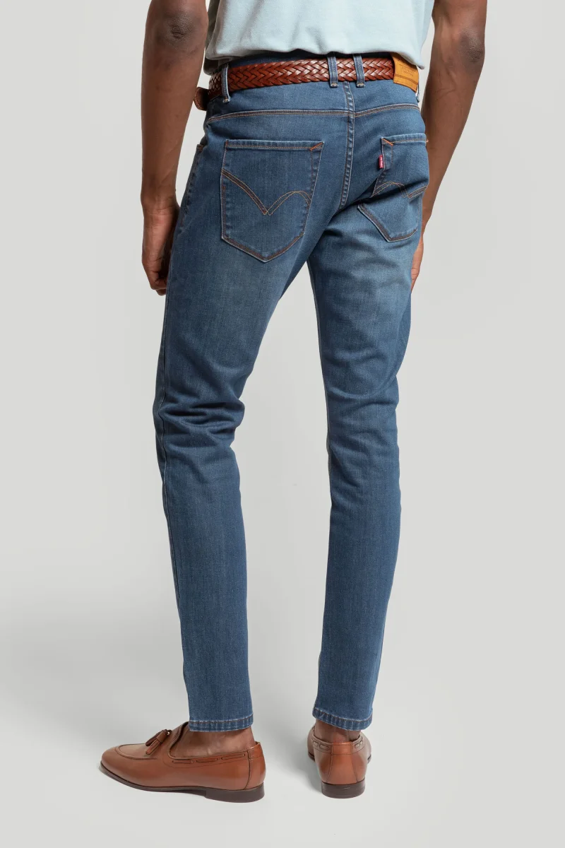 Jeans Skinny Lavado Verdoso - Imagen 4