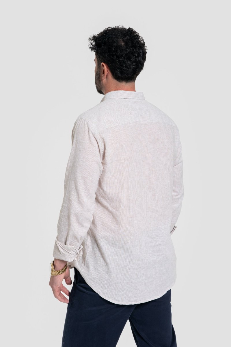 Camisa Polera Rayas Camel - Imagen 4