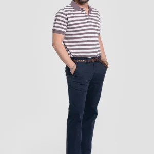 Polo Rayas Marrón