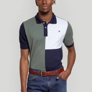 Polo Cuadro Escudo Kaki
