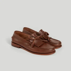 Zapatos de Vestir de Cuero Marrón con Borlas