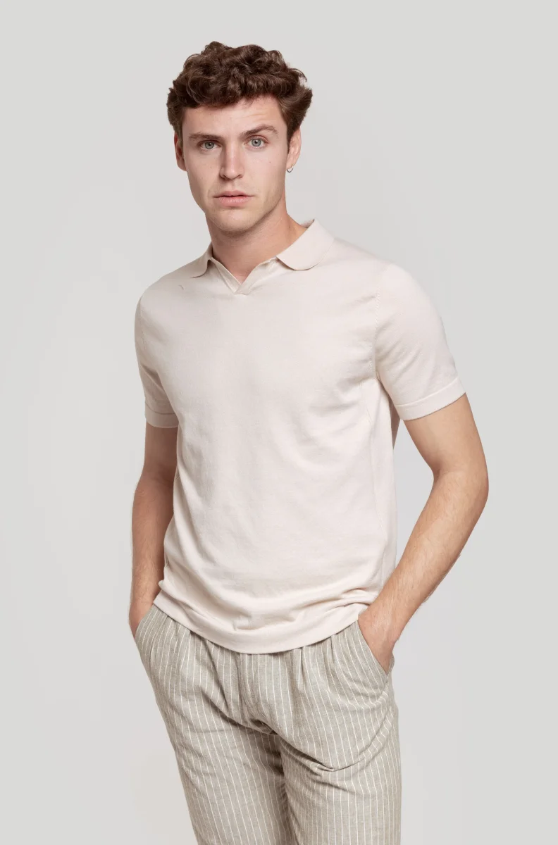 Polo Punto Cuello Beig - Imagen 3