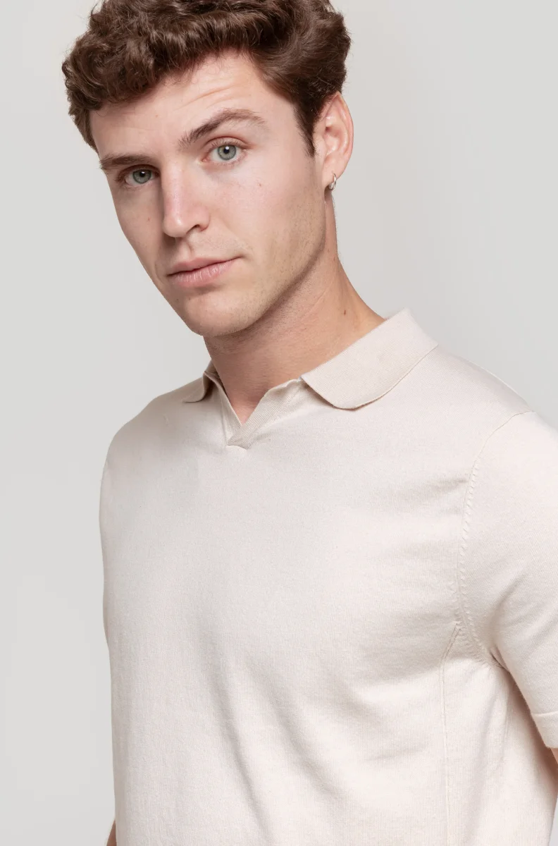 Polo Punto Cuello Beig - Imagen 4