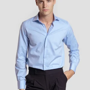 Camisa Vestir Espiga Celeste - Huella