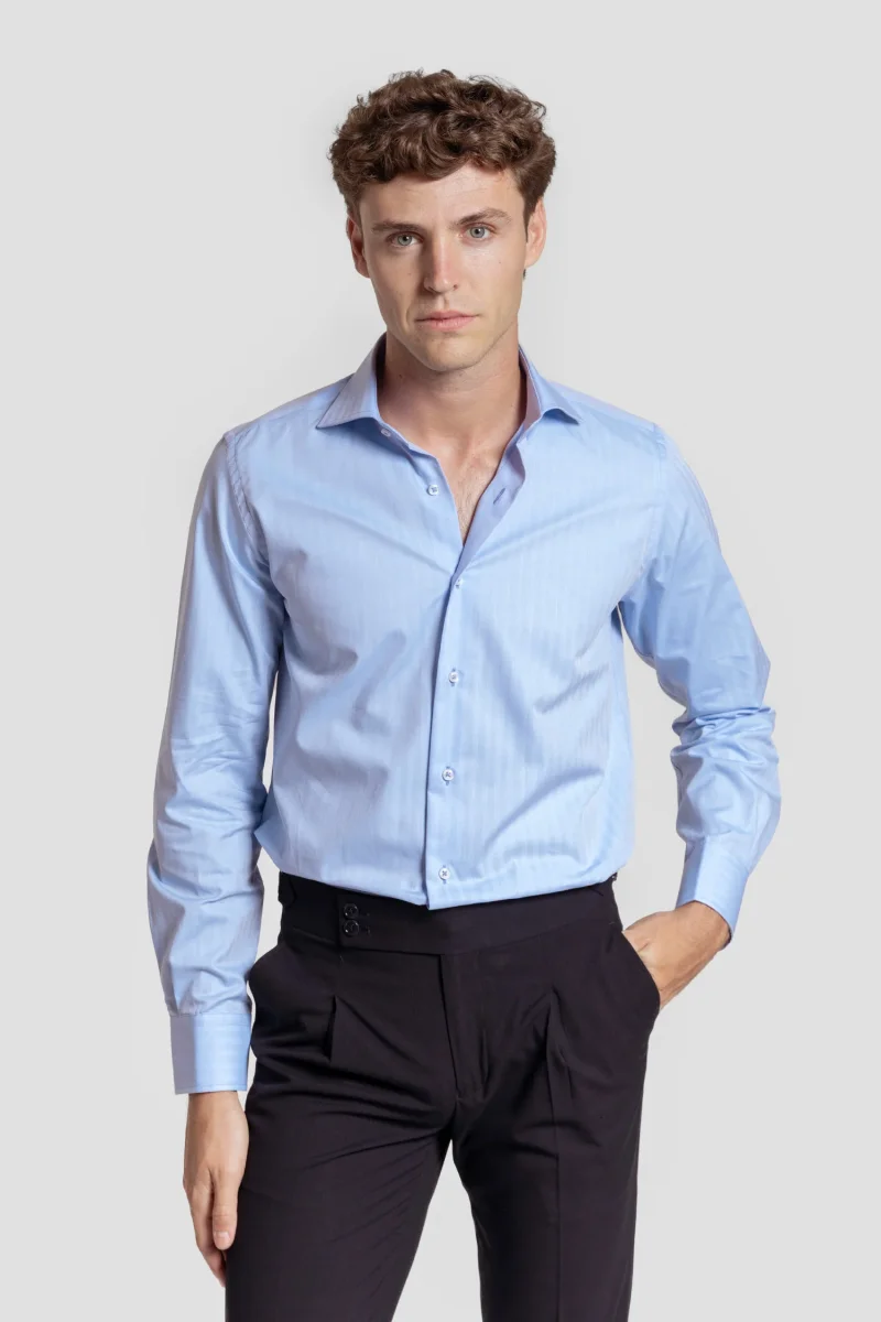Camisa Vestir Espiga Celeste - Huella