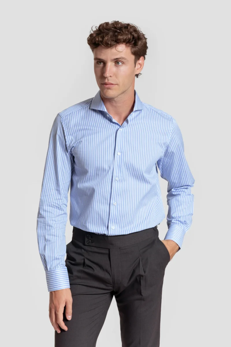 Camisa Vestir Raya Media Celeste - Huella - Imagen 2