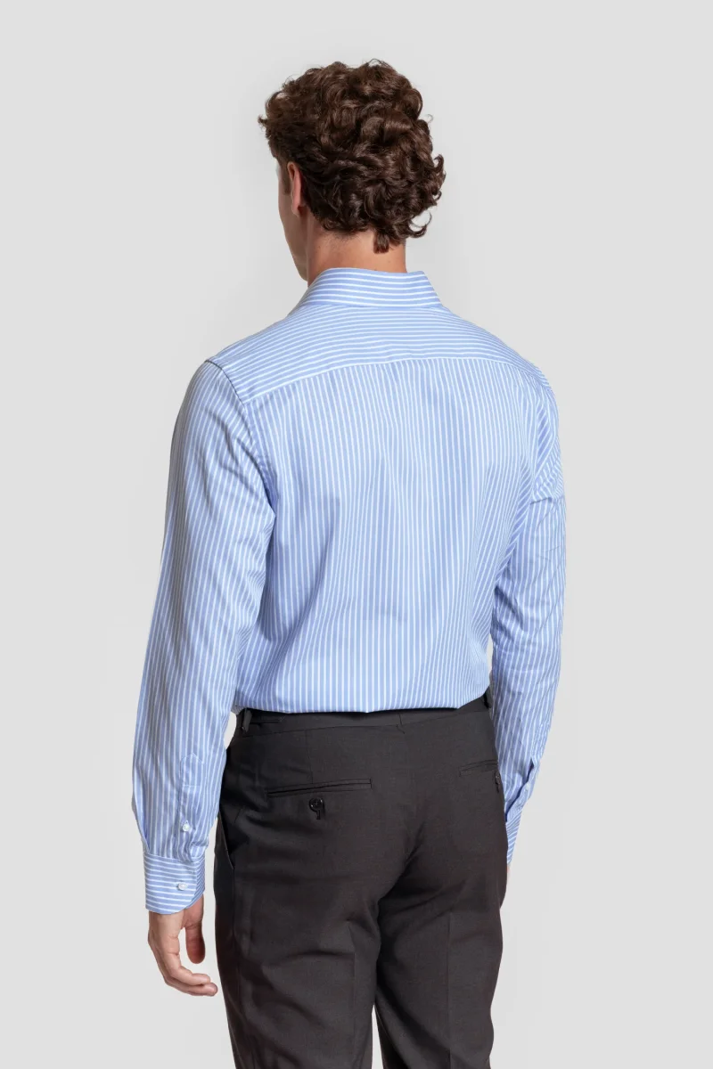 Camisa Vestir Raya Media Celeste - Huella - Imagen 5