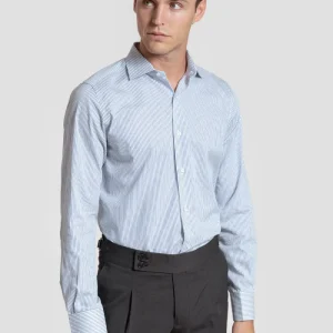 Camisa Vestir Raya Fina Azul Marino - Huella