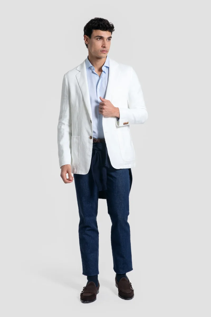 Americana de Lino Sport Blanca - Imagen 3
