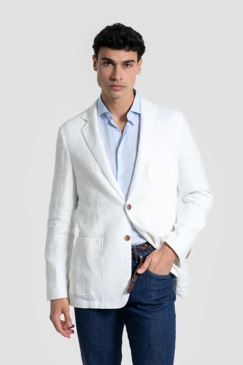 Americana de Lino Sport Blanca - Imagen 2