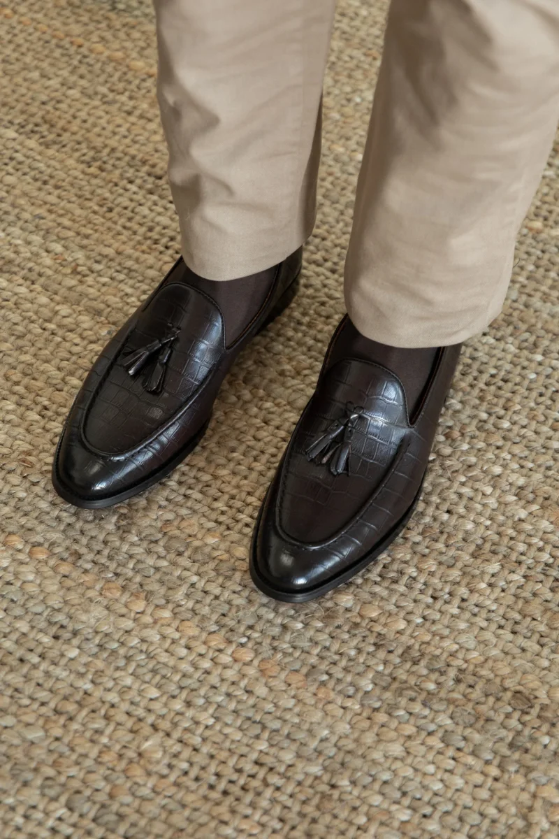 Mocasín Borlas Efecto Cocodrilo - Imagen 2