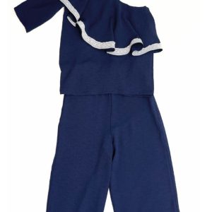 CONJUNTO TOP Y PANTALÓN FLUIDO MARINO