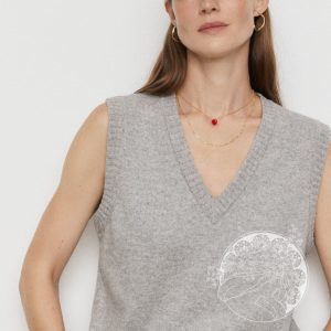CHALECO PUNTO GRIS