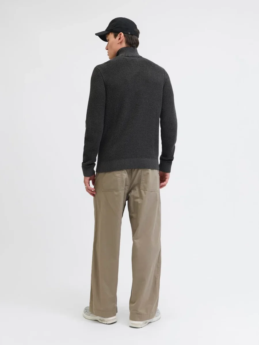 SWEATER TEJIDO ETHAN - Black Detail:Twist w. Asphalt. Button placket - Imagen 5