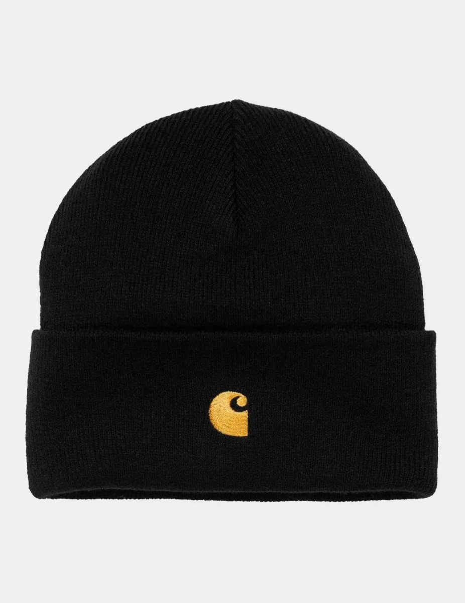 Gorro CARHARTT WIP CHASE - Black / Gold - Imagen 2