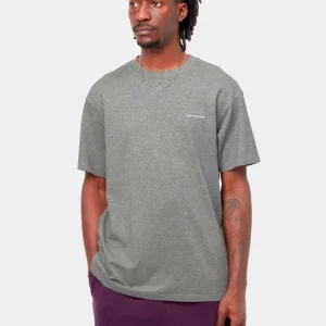 Camiseta CARHARTT WIP SCRIPT EMBROIDERY - Grey Heather White