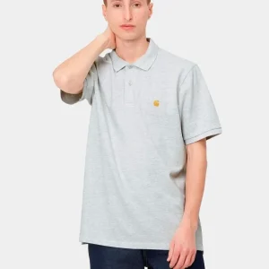 Polo CARHARTT WIP CHASE PIQUE - Ash Heather / Gold