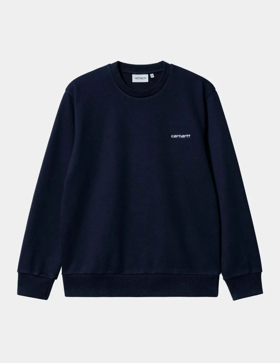 Sudadera Crew CARHARTT WIP EMBROIDERY - Dark Navy / White - Imagen 2
