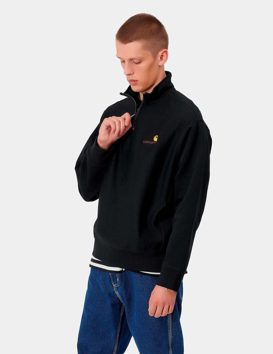 Sudadera HALF ZIP AMERICAN SCRIPT - Black - Imagen 4