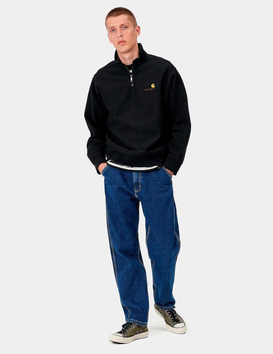 Sudadera HALF ZIP AMERICAN SCRIPT - Black - Imagen 5
