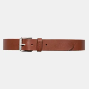 Cinturón LEATHER BELT - Cognac/Silver