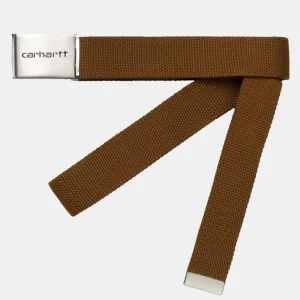 Cinturón CARHARTT WIP CLIP CHROME - Hamilton Brown
