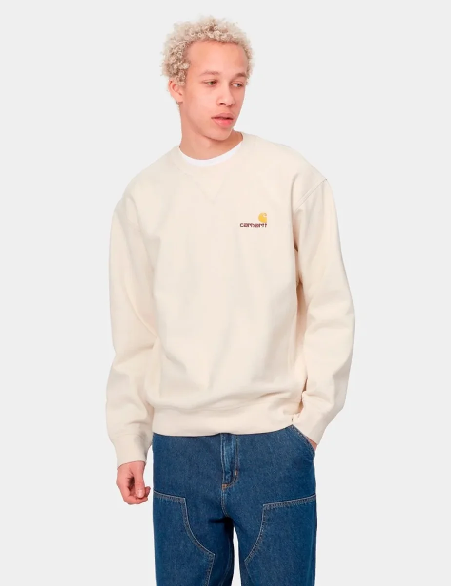 Sudadera Crew CARHARTT WIP AMERICAN SCRIPT - Natural - Imagen 2