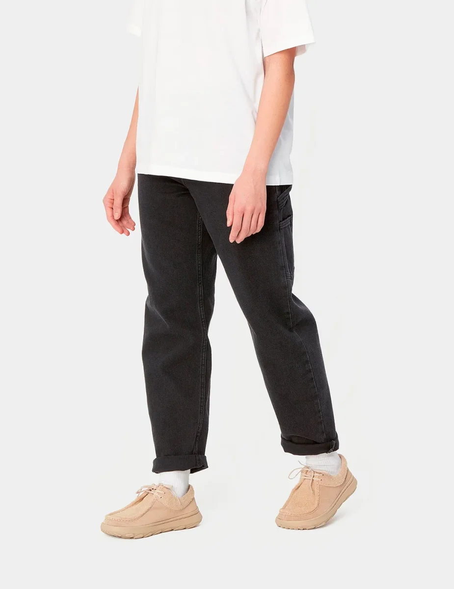 Pantalón CARHARTT WIP W' PIERCE - Black Stone Washed - Imagen 4