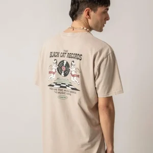 Camiseta KAOTIKO WASHED THE BLACK CAT ANGELS - Bone