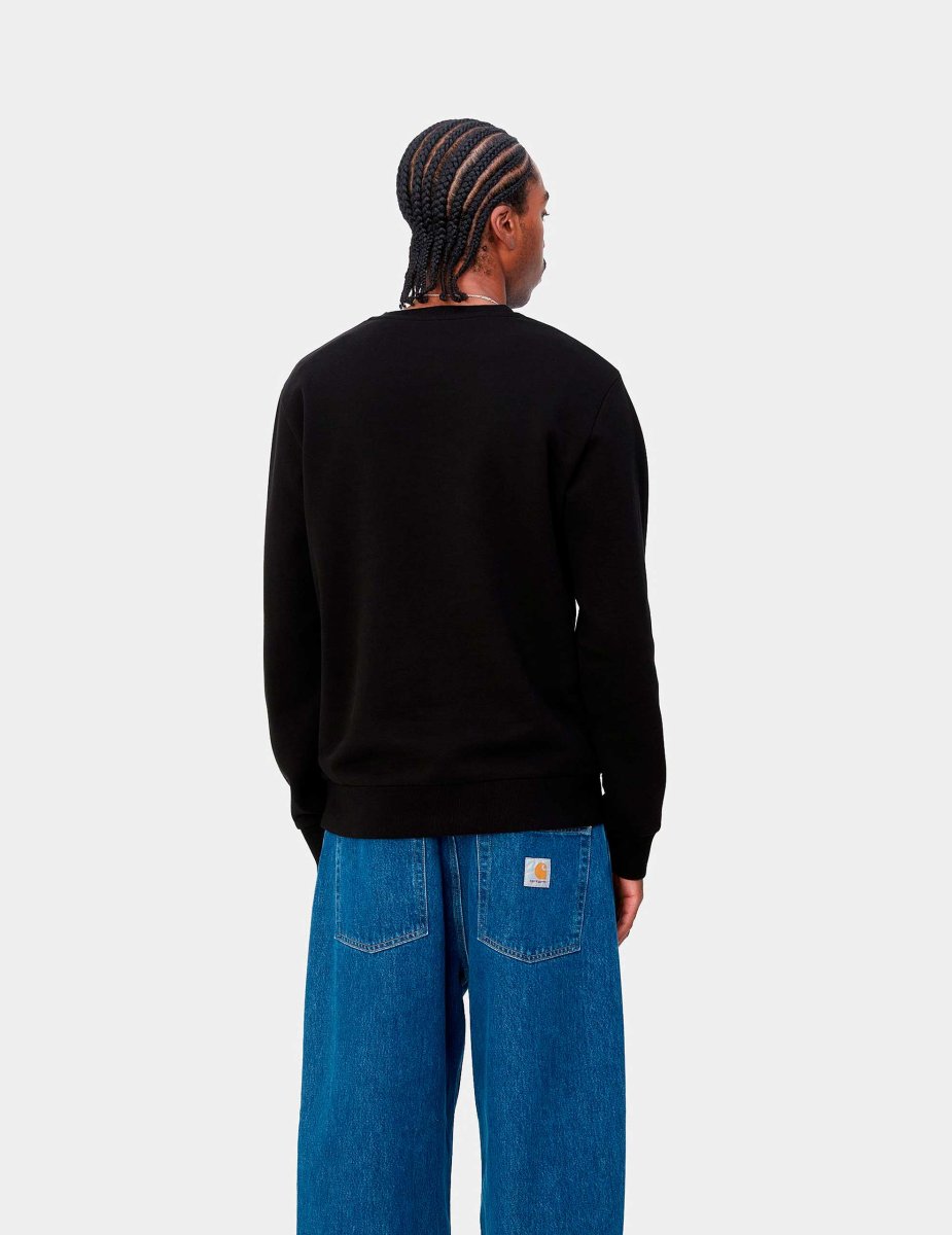 Sud. Crew CARHARTT WIP SCRIPT EMBROIDERY - Black / White - Imagen 3