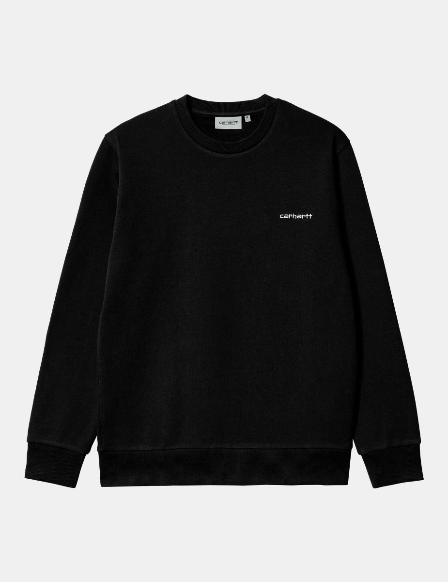 Sud. Crew CARHARTT WIP SCRIPT EMBROIDERY - Black / White - Imagen 5