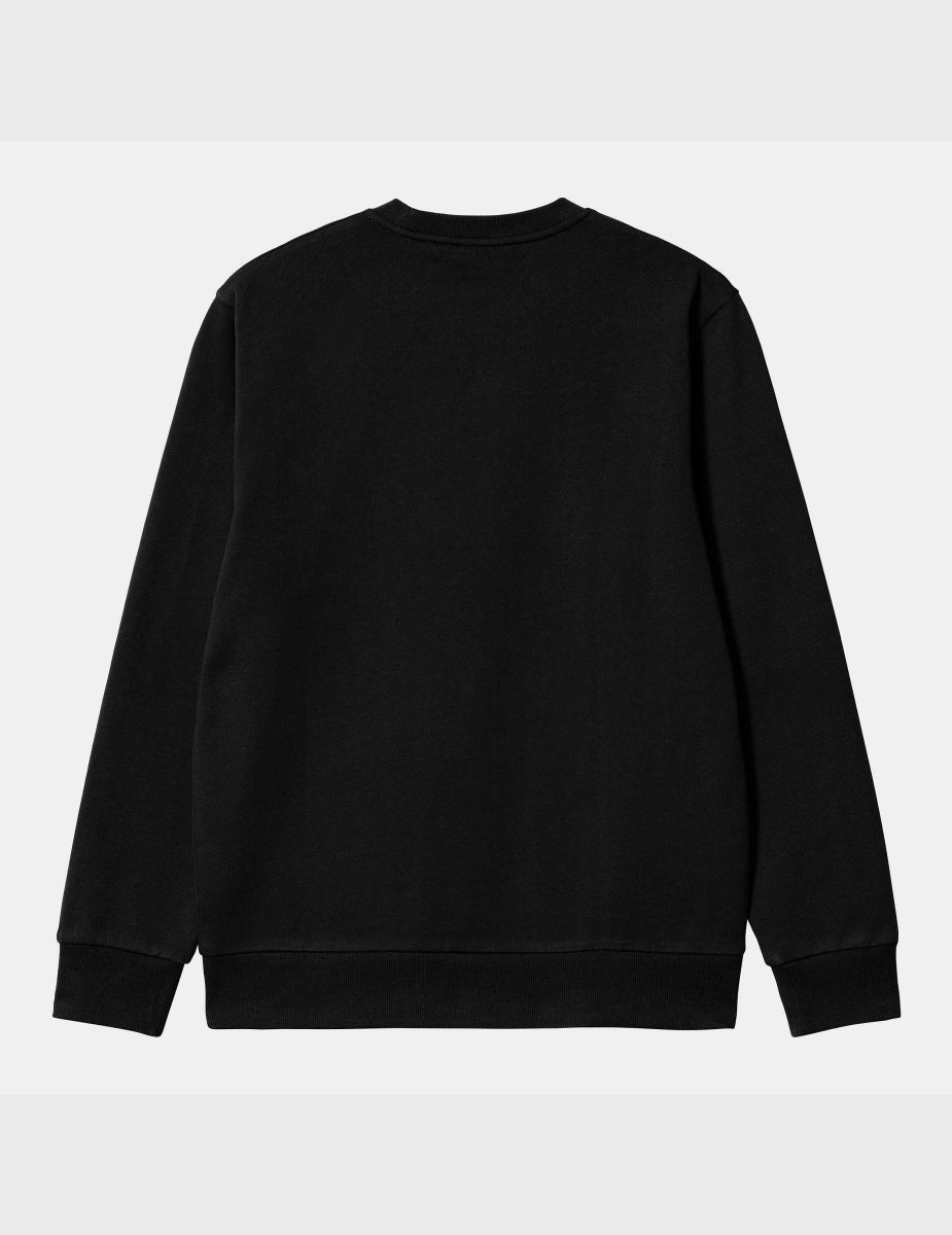 Sud. Crew CARHARTT WIP SCRIPT EMBROIDERY - Black / White - Imagen 6