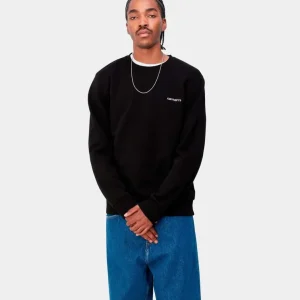 Sud. Crew CARHARTT WIP SCRIPT EMBROIDERY - Black / White