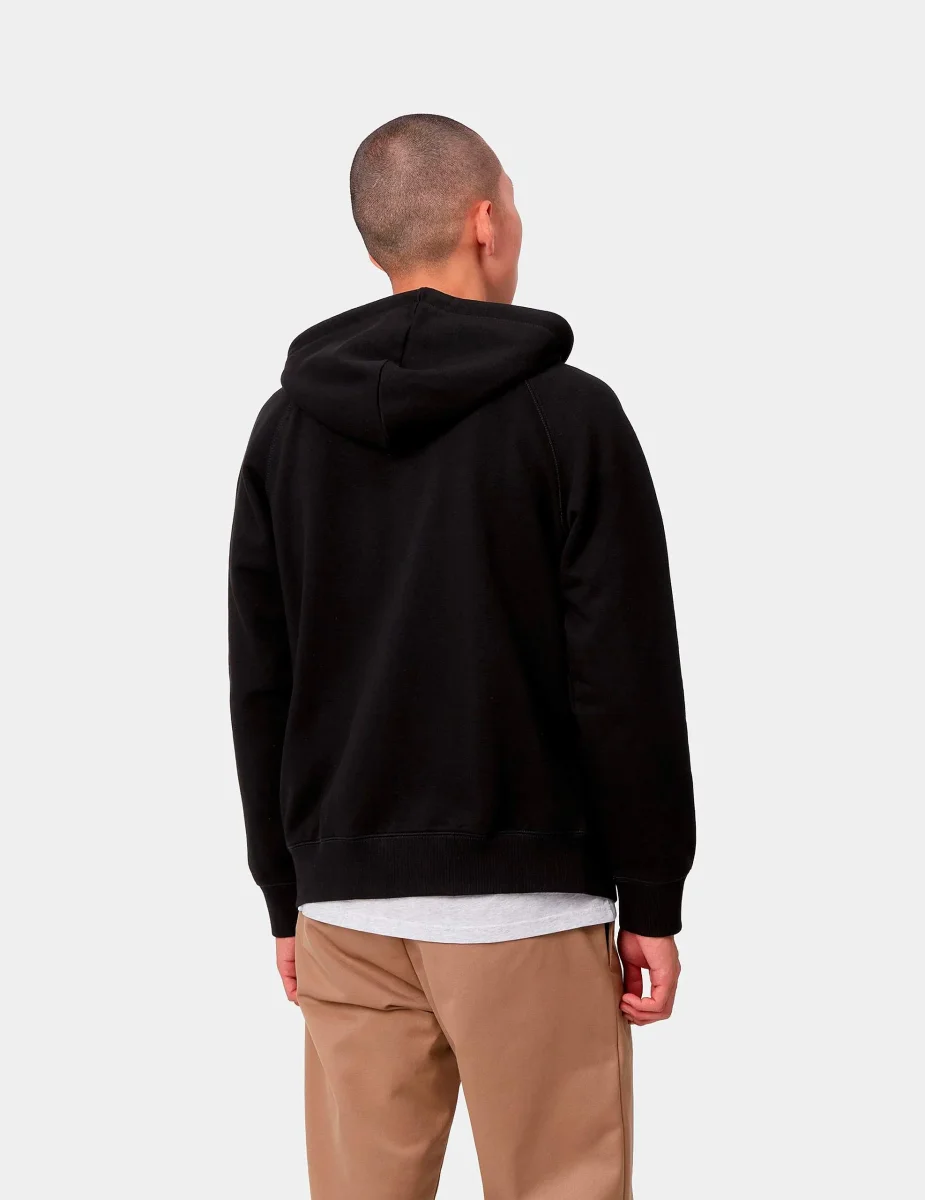 Sud. Cap. Abierta CARHARTT WIP HOODED CHASE - Black / Gold - Imagen 3