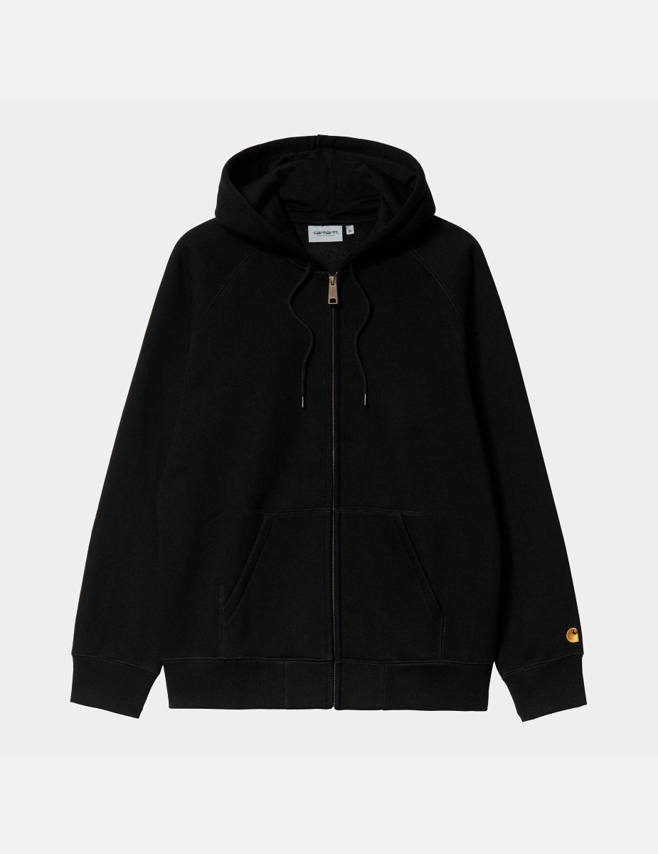Sud. Cap. Abierta CARHARTT WIP HOODED CHASE - Black / Gold - Imagen 5