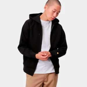 Sud. Cap. Abierta CARHARTT WIP HOODED CHASE - Black / Gold