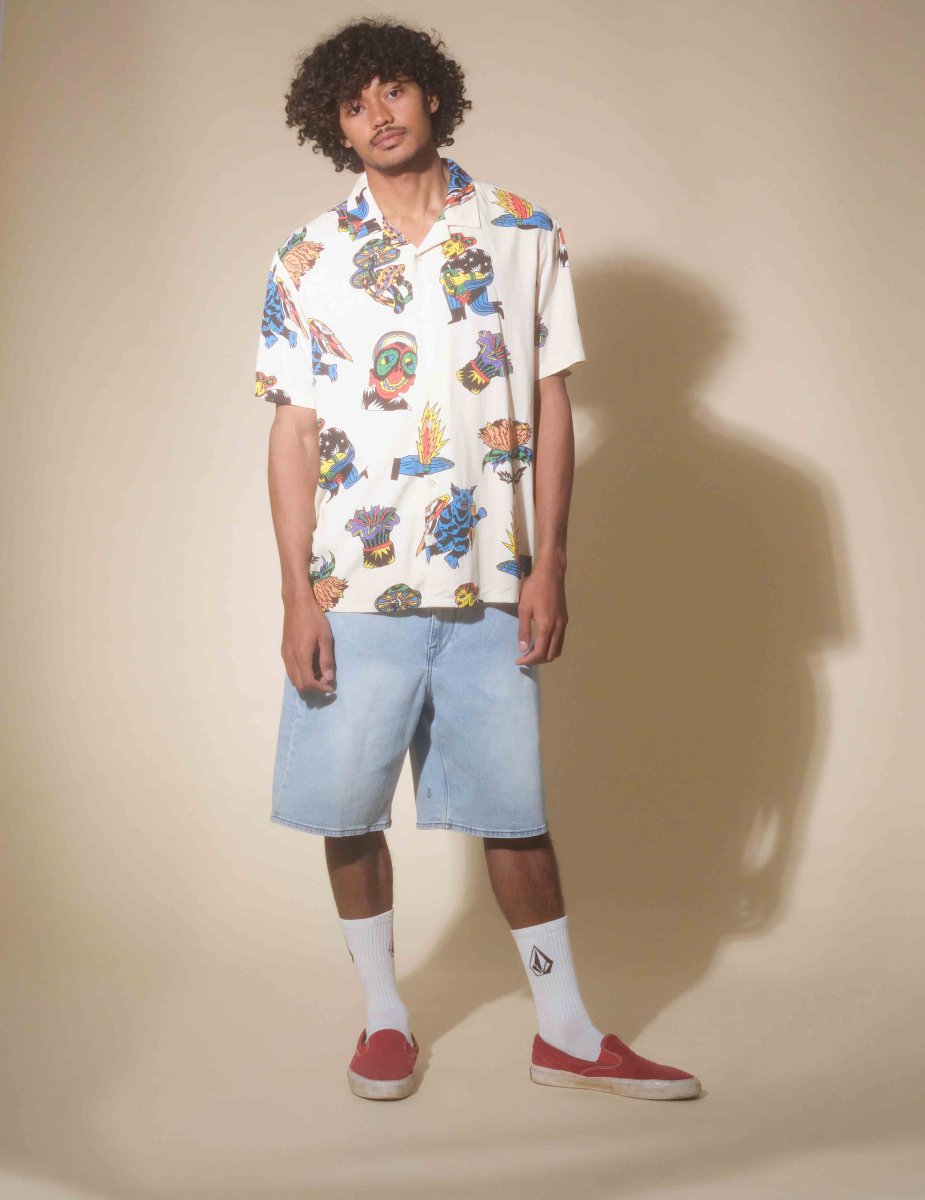 Bermuda VOLCOM BILLOW DENIM - Desert Dirt Indigo - Imagen 4